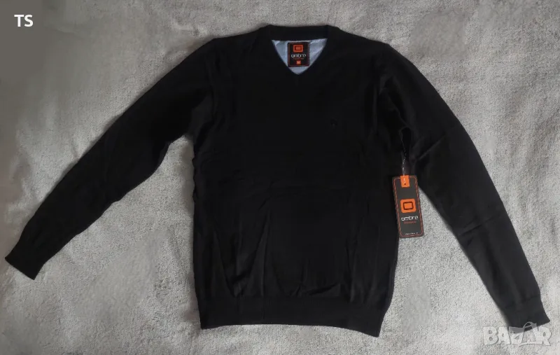 Мъжки черен пуловер М размер, снимка 1