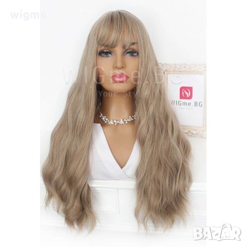 Дълга руса перука на вълни с бретон Вера, снимка 1