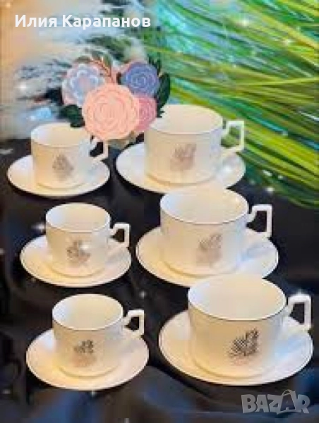 Луксозен олекотен  порцеланов комплект от 12 части, снимка 1