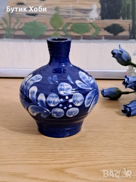Ръчно изработена керамична ваза, DDR, снимка 1