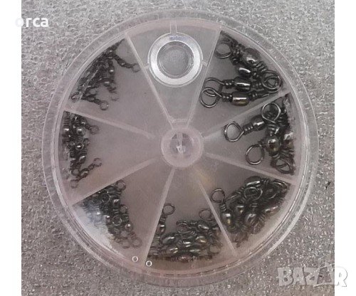 Ролков вирбел за риболов – комплект 30 броя в удобна кутия, снимка 1