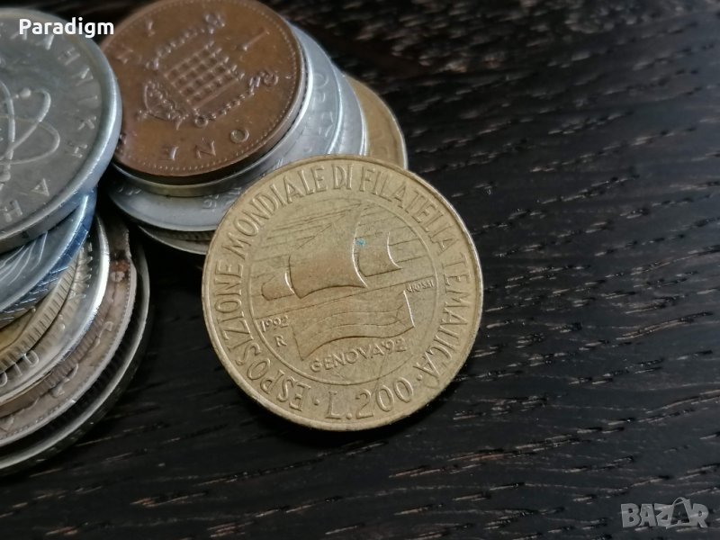 Монета - Италия - 200 лири (юбилейна) | 1992г., снимка 1