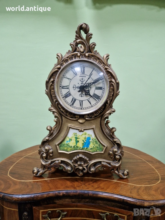 Прекрасен антикварен настолен каминен часовник , снимка 1