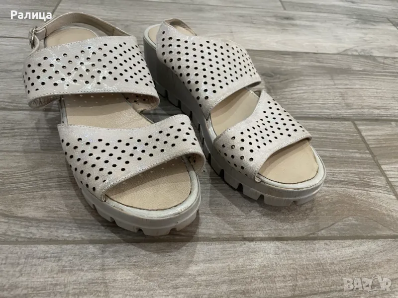 Бежови дамски сандали 40н., снимка 1