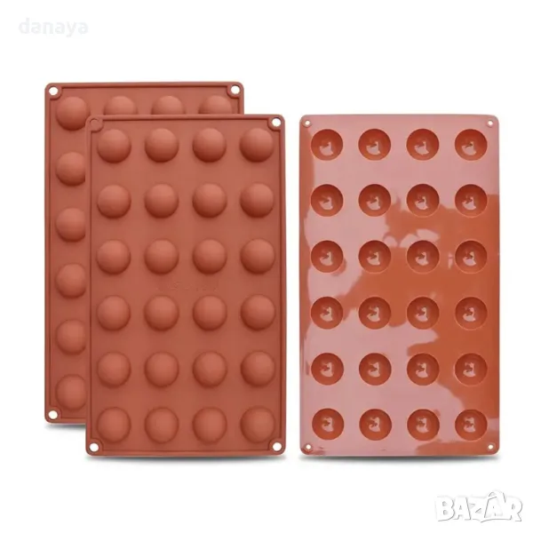 5489 Силиконова форма за бонбони и лед Топчета, 24 гнезда, снимка 1