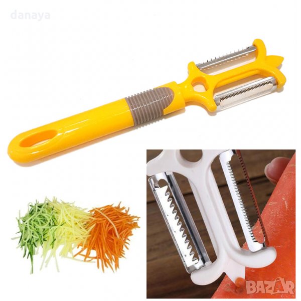 1859 Комбинирана белачка с две остриета за рязане на зеленчуци и плодове, снимка 1