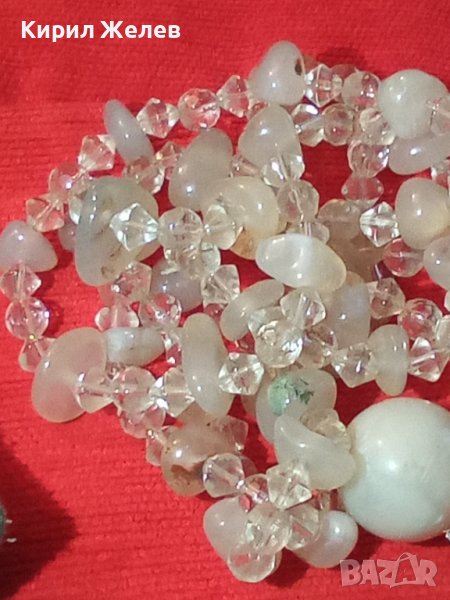 СКЪПОЦЕННА ОГЪРЛИЦА от ФАСЕТИРАН ЧИСТ ПЛАНИНСКИ КРИСТАЛ и МЛЕЧЕН КВАРЦ МАЙСТОРСКА ИЗРАБОТКА 30143, снимка 1