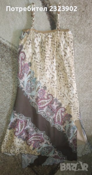 Лятна рокля от пясъчна коприна , снимка 1