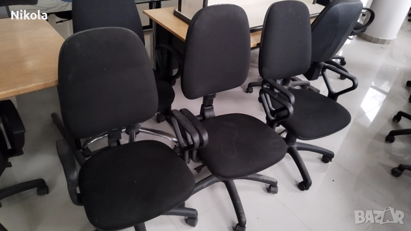Офис столове на колеца с подлакътници и амортесьори , снимка 1