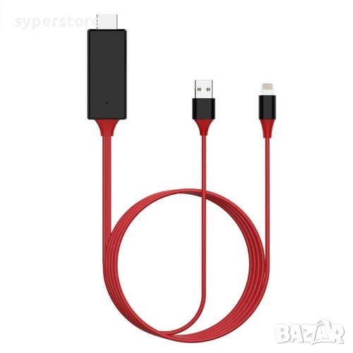 Преобразувател Конвертор Кабел Lightning - HDMI Digital One SP00528 със звук и зареждане на телефона, снимка 1