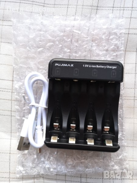 Зарядно устройство PUJIMAX за 4бр. литиево-йонни батерии 1,5V, снимка 1