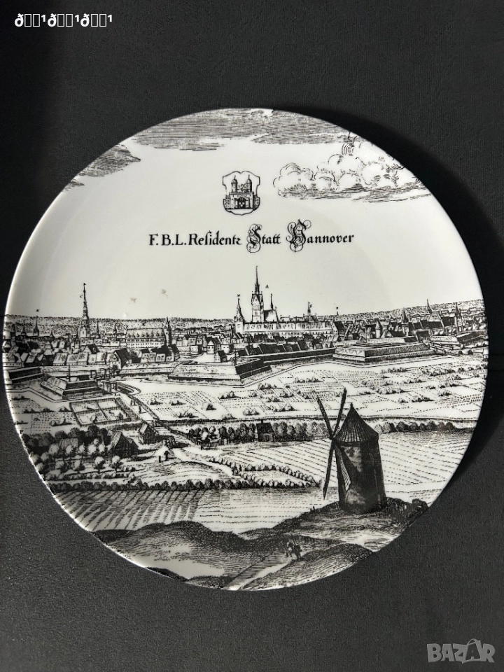 Голяма немска порцеланова чиния за стена , снимка 1