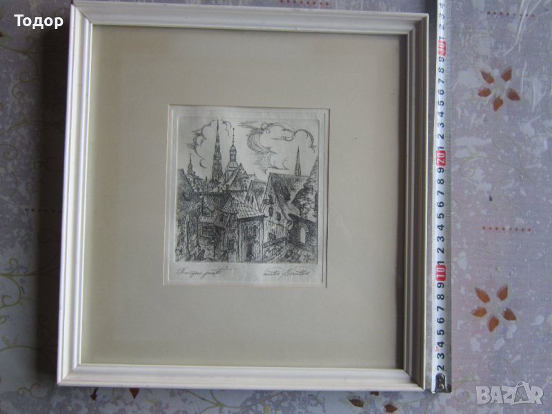 Страхотен офорт гравюра подписана , снимка 1