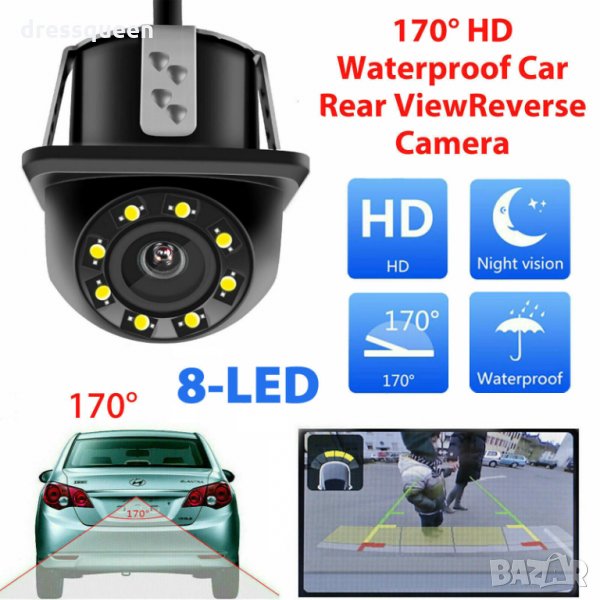 2838 HD камера за задно виждане с хоризонтален монтаж , снимка 1