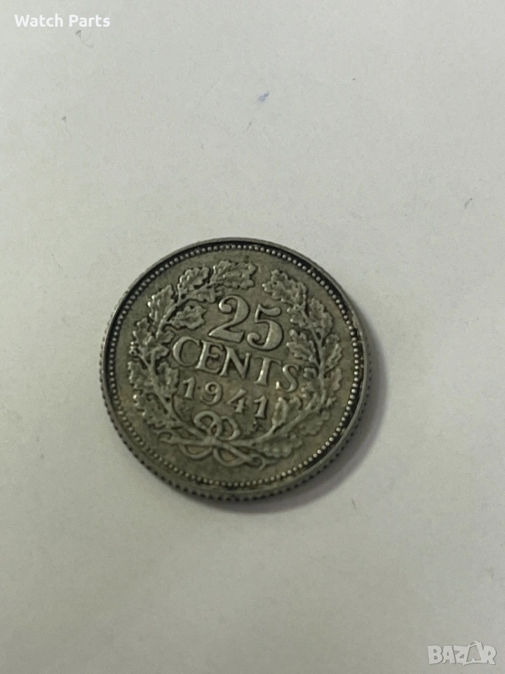 Сребърна монета 25 cents 1941, снимка 1