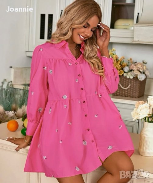 Розова риза рокля размер С / M, снимка 1