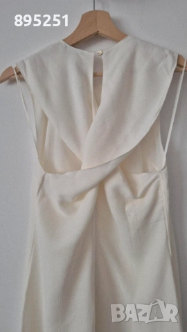 Нова Бяла Рокля със средна дължина с кръстосване на гърба размер XS, снимка 7 - Рокли - 53997955