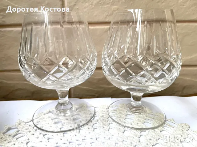 Красиви кристални чаши от Англия, 5 бр , снимка 3 - Антикварни и старинни предмети - 49743172