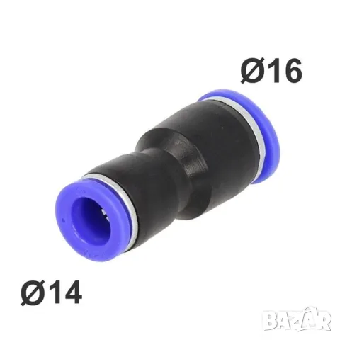 Права PVC бърза връзка Ø16–14 mm