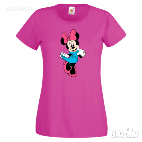 Дамска тениска Minnie Mouse 9 Подарък,Изненада,Рожден ден,, снимка 7 - Тениски - 36530839