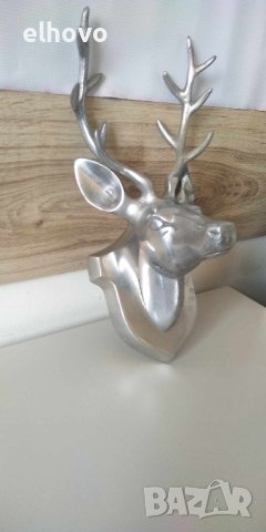 Метална глава на елен за стена, снимка 2 - Антикварни и старинни предмети - 42364768