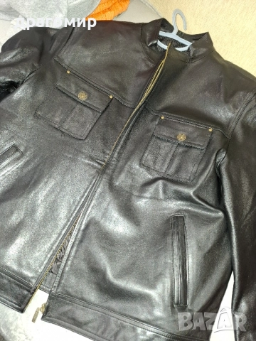 кожено яке от телешка напа, снимка 5 - Якета - 52368346