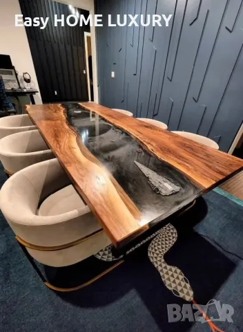 Масивна маса с епоксидна смола , снимка 1