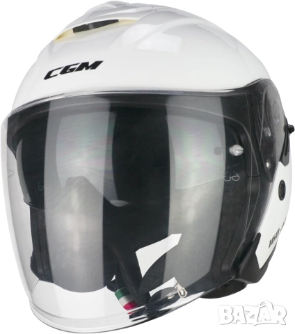 Отворена Каска за Мотор CGM 160A JAD MONO Jet Helmet Бяла, Open-Face МОТО, S Размер + Слънчев Визьор, снимка 2 - Други - 52182922