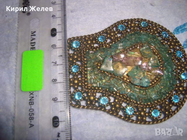 ЕТНО - СТИЛ МЕСИНГОВО МЪНИСТЕНО АЖУРНО БИЖУ НАКИТ ВИСУЛКА с КРИСТАЛЧЕТА 27900, снимка 16 - Други - 37095191