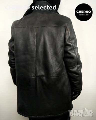 Мъжко кожено палто / кожух от естествена кожа с косъм LAGERFELD Men’s Shearling Coat – XXL•XXXL, снимка 11 - Якета - 53205620
