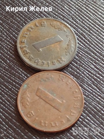 ДВЕ МОНЕТИ 1 райхспфенинг 1937 - 1942г. НАЦИСТКА ГЕРМАНИЯ ТРЕТИ РАЙХ С СВАСТИКА 26689