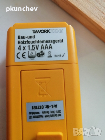 Влагомер за дърво и строителни материали Workzone, снимка 6 - Измервателни инструменти - 44594850
