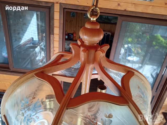 Немски дървен полилей , снимка 2 - Полилеи - 38444616