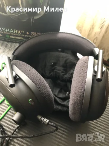 Геймърски слушалки Razer BlackShark V2 + USB Sound Card- Черни, снимка 6 - Слушалки за компютър - 49517535