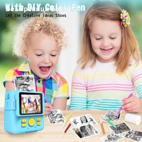 Нова Камера за незабавен печат с 3 ролки хартия Фотопринтер фотоапарат, снимка 6 - Други - 51487538