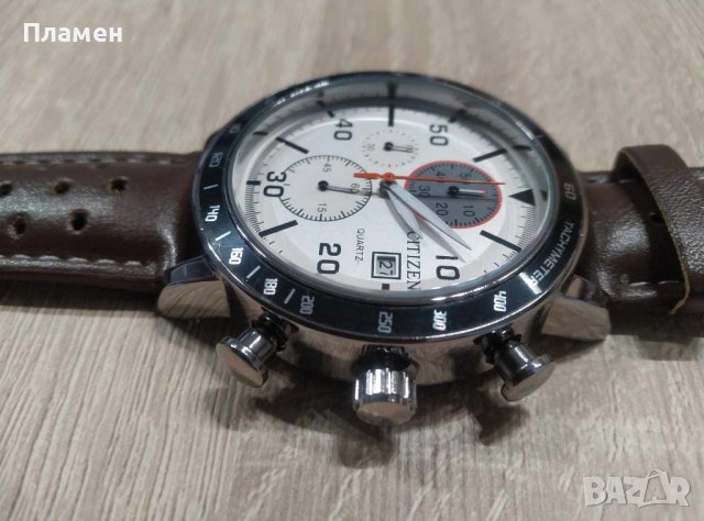 Мъжки  ръчен Часовник Citizen Eco-Drive Chronograph дата,ден час в месеца, снимка 3 - Мъжки - 44382611