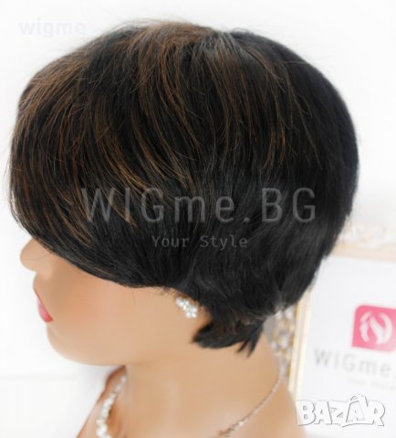 Kъса черна с бретон перука Ясмин, снимка 4 - Аксесоари за коса - 30107671