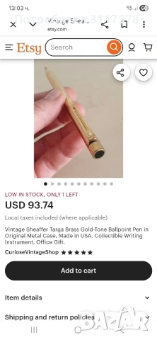 Sheaffer USA Gold 24 Carats Химикал Промо, снимка 5 - Други ценни предмети - 50493323