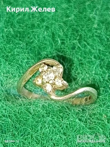 Артистичен сребърен пръстен във формата на звезда 🌟 с инкрустирани кристали 53331, снимка 2 - Пръстени - 54104034