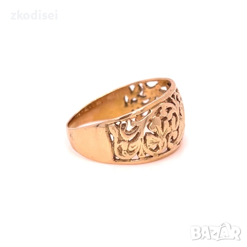 Златен дамски пръстен 4,24гр. размер:59 14кр. проба:585 модел:34852-3, снимка 3 - Пръстени - 52120248