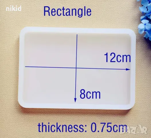 12х8  см плитка правоъгълна правоъгълник силиконов молд форма основа смола, снимка 3 - Форми - 20205324