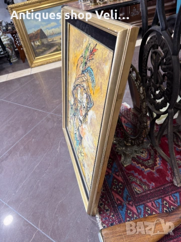 Френска авторска картина Клоун №8002, снимка 2 - Антикварни и старинни предмети - 53926046