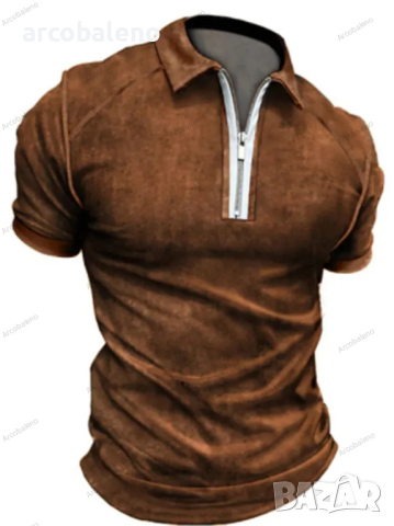 Мъжка поло риза с цип и ревер с къс ръкав, 6цвята , снимка 8 - Тениски - 44780947