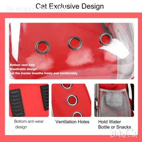 Прозрачна раница за носене на домашни любимци, снимка 3 - Други стоки за животни - 48698533