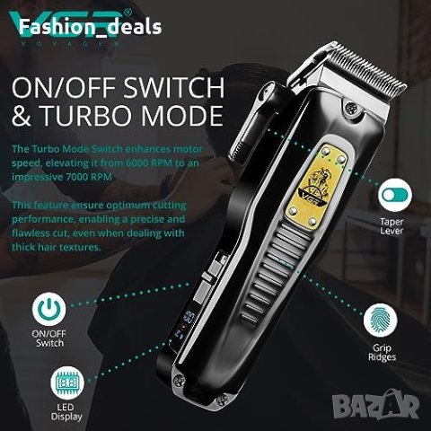 Нов Тример за Мъже VGR - Дълготрайна Батерия, Метални Керамични Остриета, снимка 5 - Машинки за подстригване - 42851392