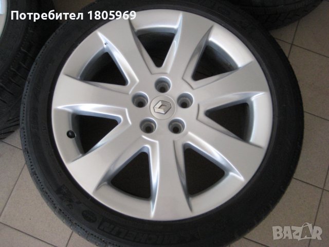 4бр. ал. джанти Renault (оригинални) 5x108, 7,5 x 18 , ET50 , централен отвор 60,1мм, снимка 3 - Гуми и джанти - 38335682