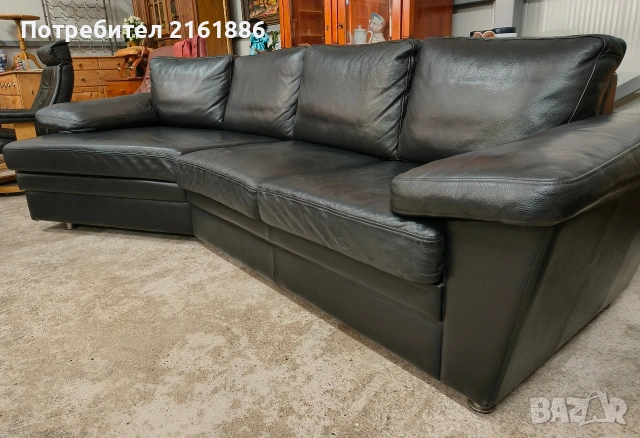 Уникален диван от естествена кожа , снимка 3 - Дивани и мека мебел - 54100262