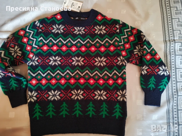 Детски коледен пуловер Zara Fair Isle, размер 10, снимка 7 - Детски пуловери и жилетки - 56229081