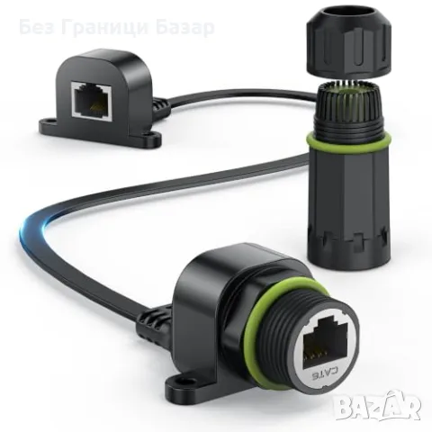 Нов плосък Starlink RJ45 удължител CAT6 10Gbps PoE IP68 без пробиване 40см за прозорец