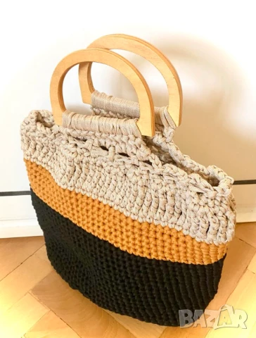 Прекрасни плетени чанти, снимка 4 - Чанти - 50958800